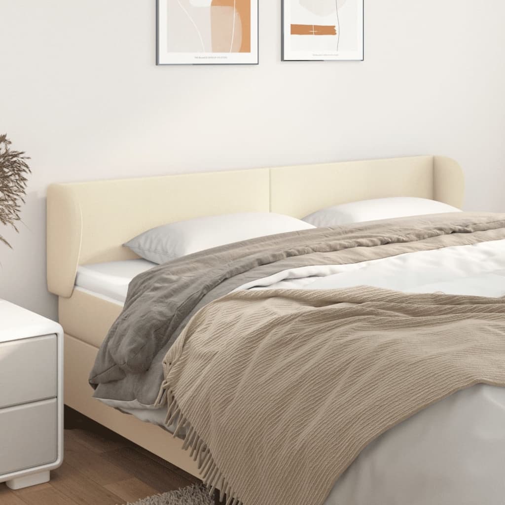 Kopfteil mit Ohren Creme 163x23x78/88 cm Kunstleder